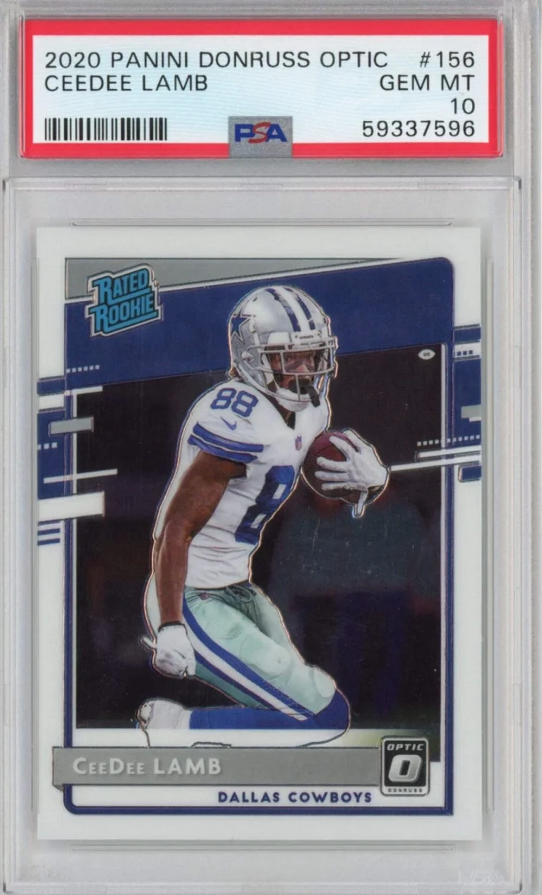 Graded 2020 Panini Donruss Optic CeeDee Lamb #156 Rookie RC Card PSA 10 Mint