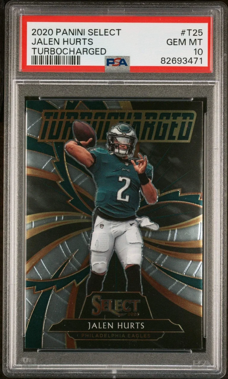 Graded 2020 Panini Select Jalen Hurts #T25 Turbocharged RC Football Card PSA 10