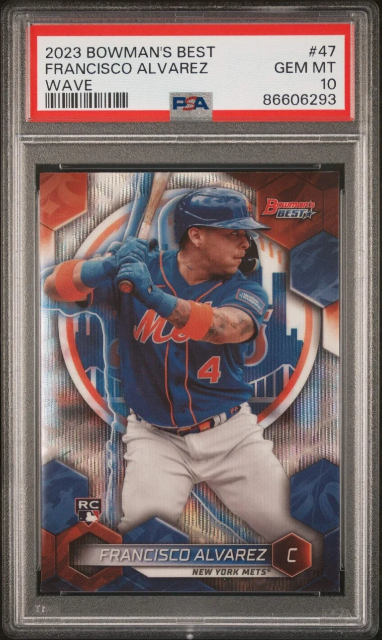 Graded 2023 Bowmans Best Francisco Alvarez #47 Wave Rookie Baseball Card PSA 10