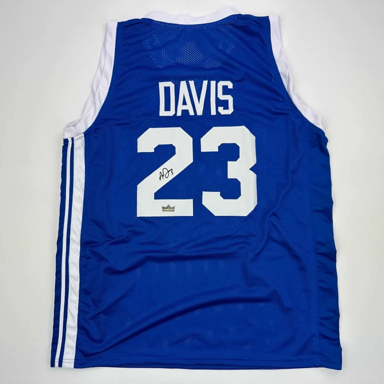 Facsimile Autographed Anthony Davis Kentucky Blue Reprint Jersey Size Men's XL