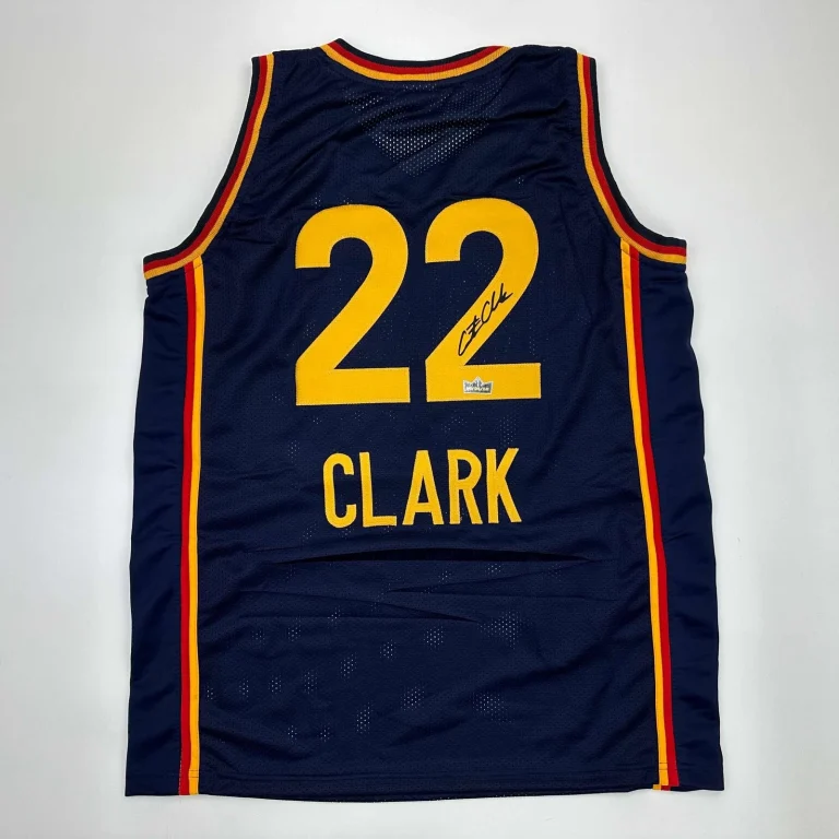 Facsimile Autographed Caitlin Clark Indiana Blue Reprint Jersey Size Men's XL