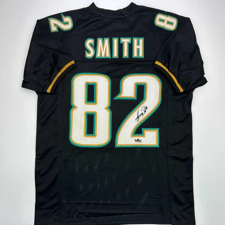 Facsimile Autographed Jimmy Smith Jacksonville Black Reprint Jersey Size Mens XL