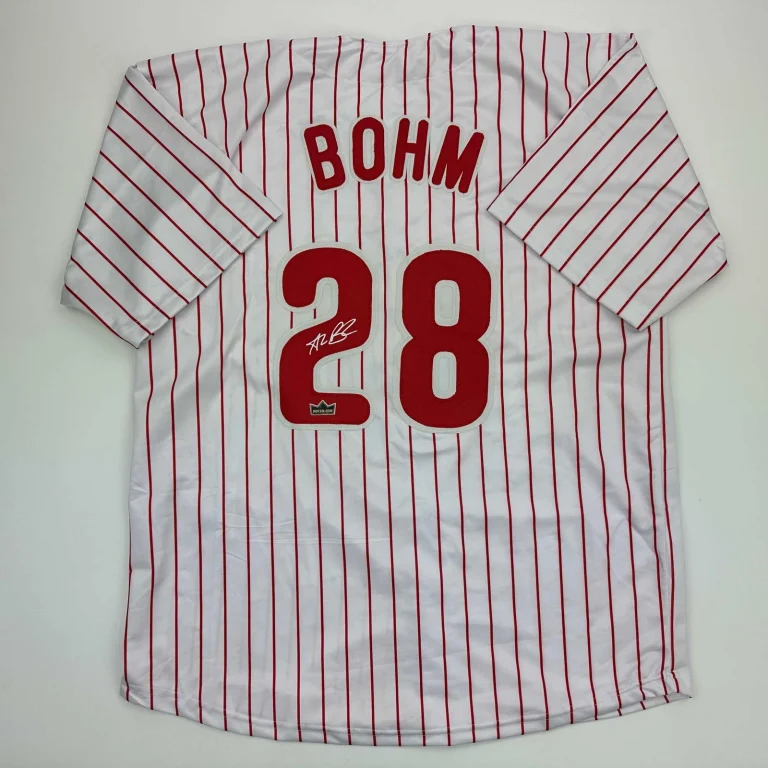 Facsimile Autographed Alec Bohm Philadelphia Pinstripe Reprint Jersey Men's XL