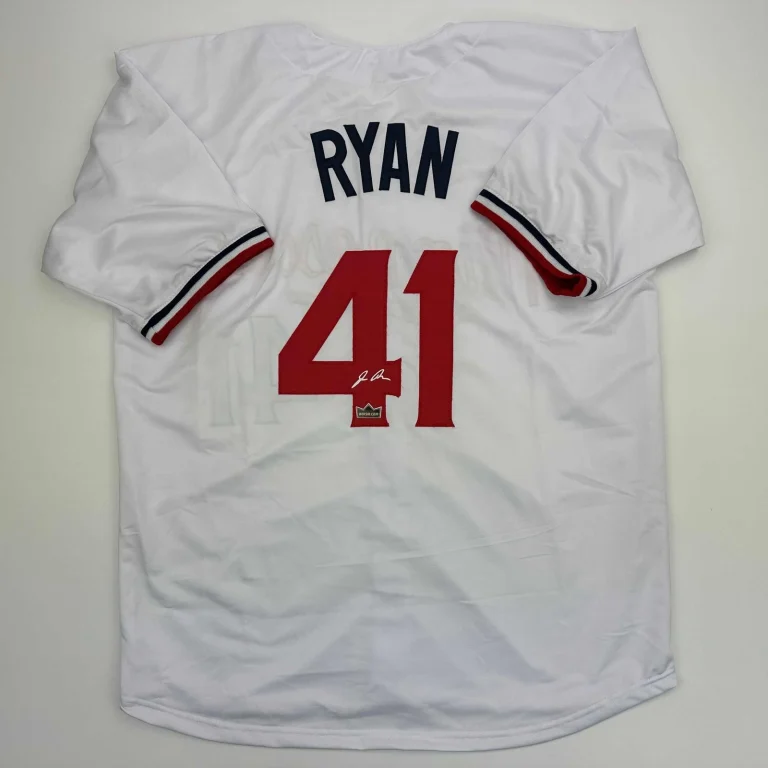 Facsimile Autographed Joe Ryan Minnesota White Reprint Jersey Size Men's XL