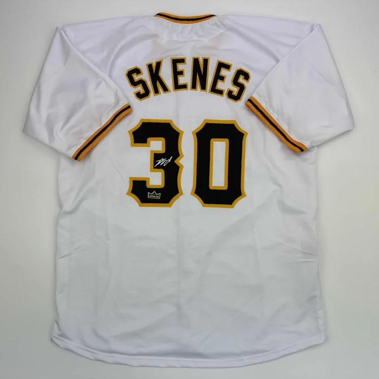 Facsimile Autographed Paul Skenes Pittsburgh White Reprint Jersey Size Men's XL