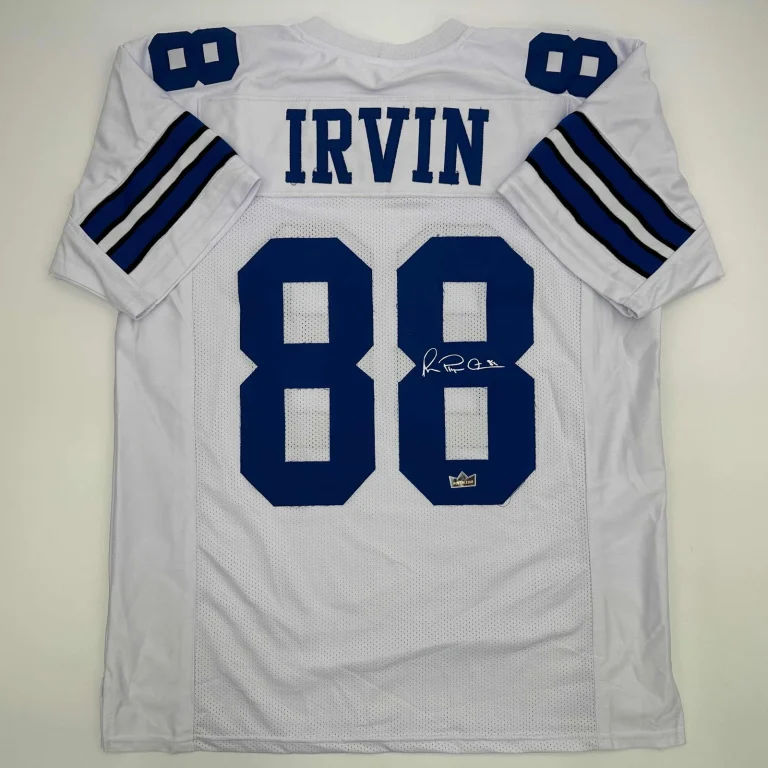 Facsimile Autographed Michael Irvin Dallas White Reprint Jersey Size Men's XL