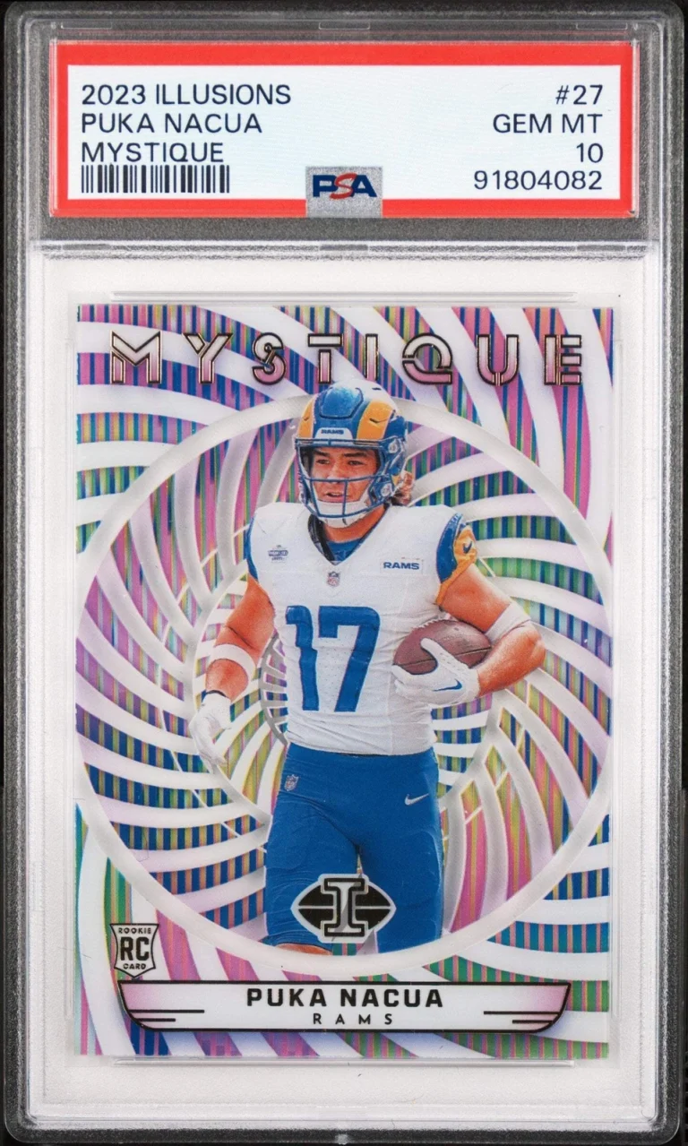 Graded 2023 Panini Illusions Puka Nacua #27 Mystique Rookie Football Card PSA 10