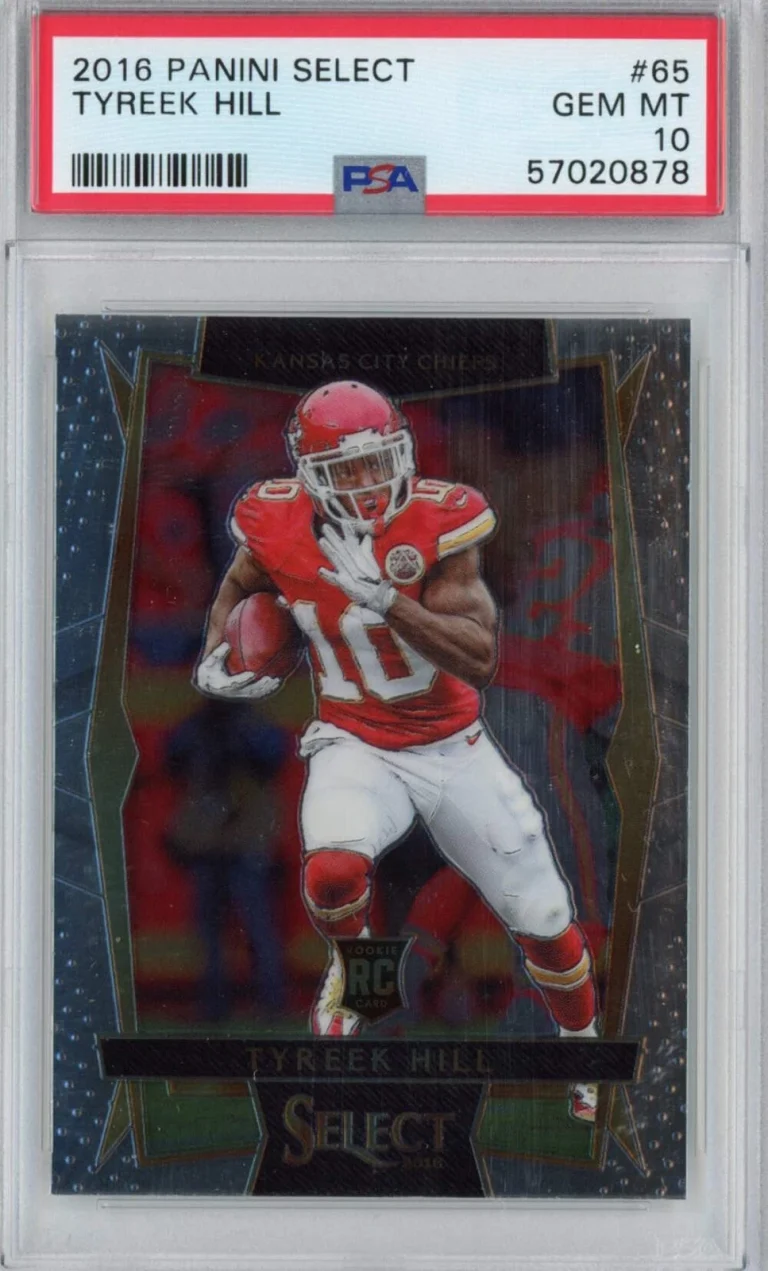 Graded 2016 Panini Select Tyreek Hill #65 Rookie RC Football Card PSA 10 Mint