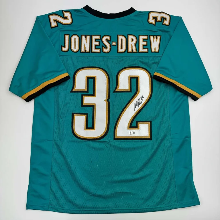 Autographed/Signed Maurice Jones-Drew Jacksonville Teal Football Jersey BAS COA