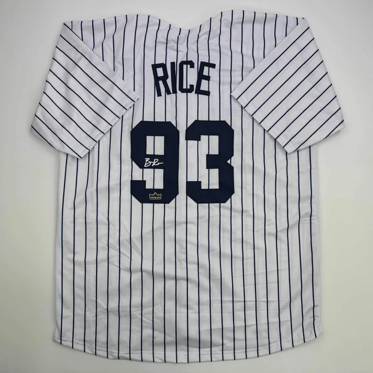 Facsimile Autographed Ben Rice New York Pinstripe Baseball Jersey Size Men's XL