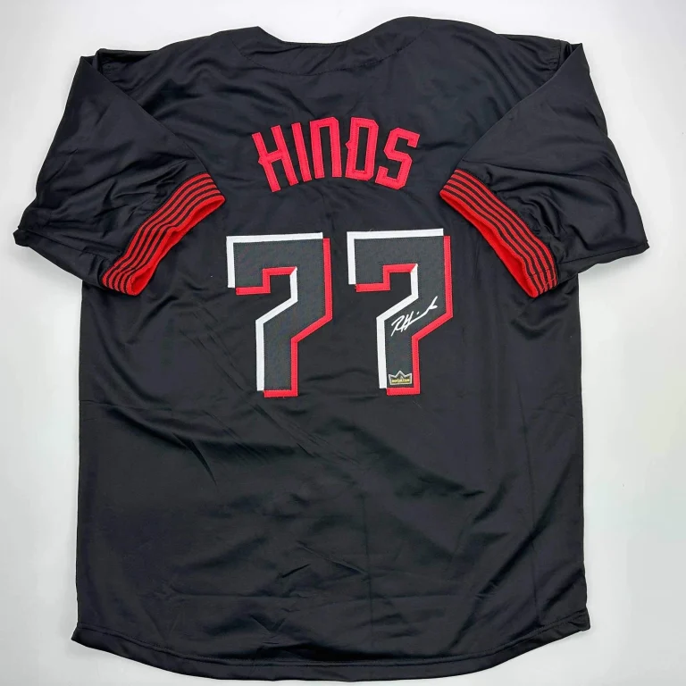 Facsimile Autographed Rece Hinds Cincinnati Black City Connect Jersey Men's XL