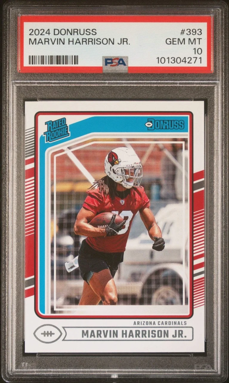 Graded 2024 Panini Donruss Marvin Harrison Jr #393 Rookie Football Card PSA 10