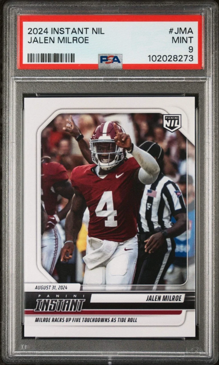 Graded 2024 Panini Instant NIL Jalen Milroe #JMA Rookie RC Football Card PSA 9