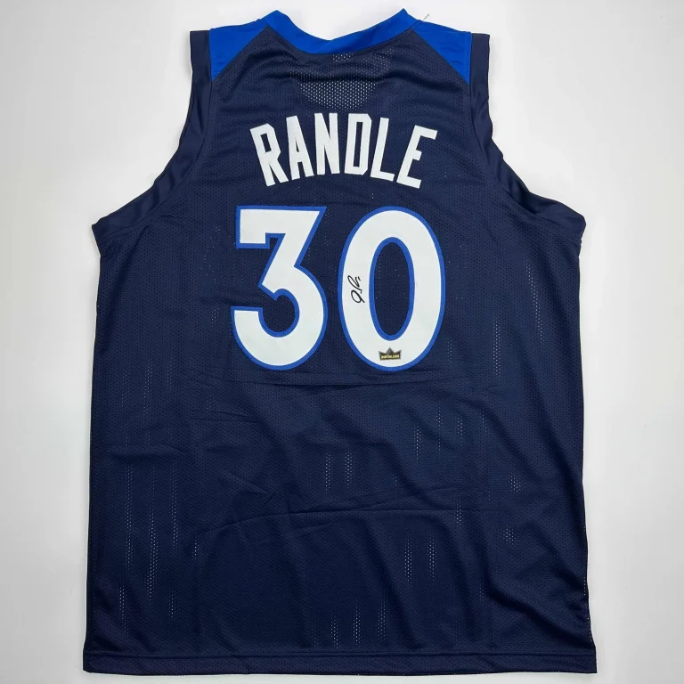 Facsimile Autographed Julius Randle Minnesota Blue Reprint Jersey Size Men's XL