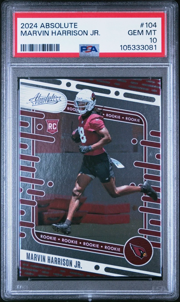 Graded 2024 Panini Absolute Marvin Harrison Jr #104 Rookie Football Card PSA 10