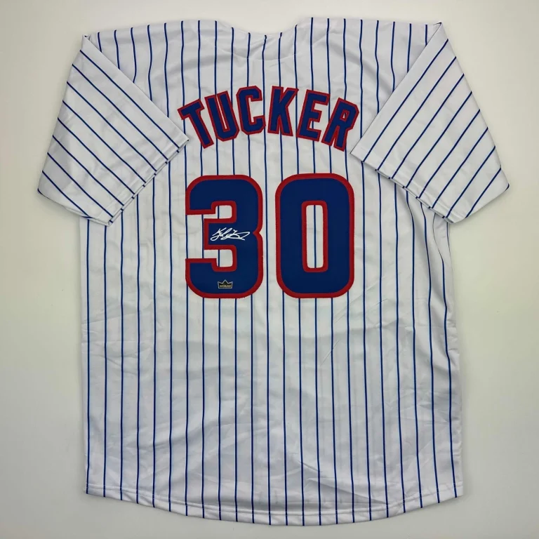 Facsimile Autographed Kyle Tucker Chicago Pinstripe Reprint Jersey Size Men's XL