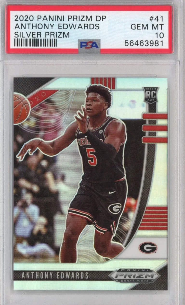 Graded 2020-21 Panini Prizm DP Anthony Edwards #41 Silver Rookie RC Card PSA 10