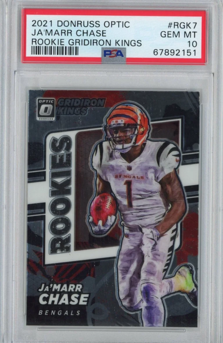 Graded 2021 Donruss Optic Ja'Marr Chase #RGK7 Gridiron Kings Rookie Card PSA 10