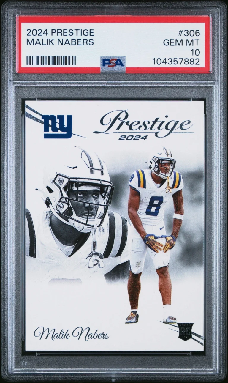 Graded 2024 Panini Prestige Malik Nabers #306 Rookie RC Football Card PSA 10