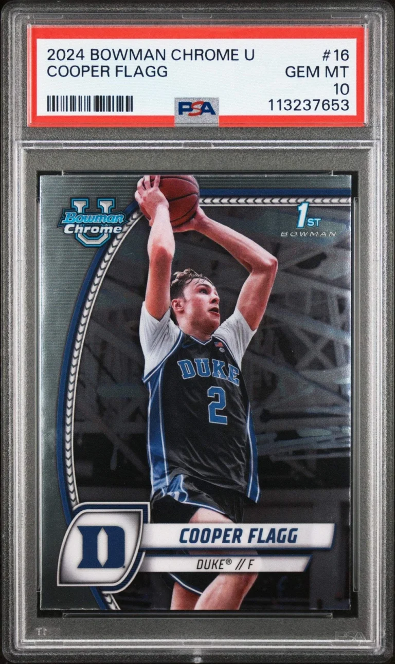 Graded 2024 Topps Bowman Chrome U Cooper Flagg #16 Rookie Basketball Card PSA 10