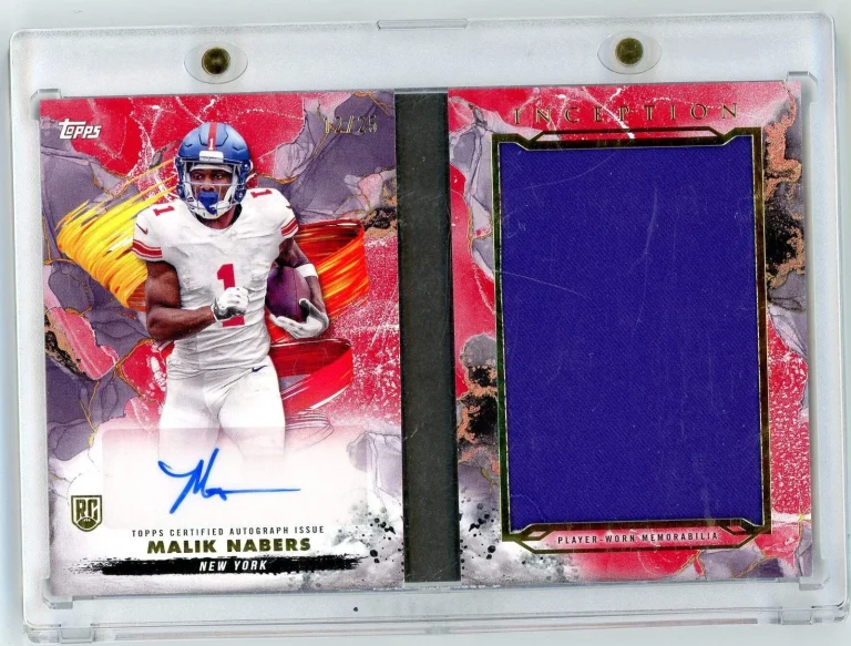 2024 Topps Inception Malik Nabers #ARBCMN Auto Book Red /25 RC Football Card