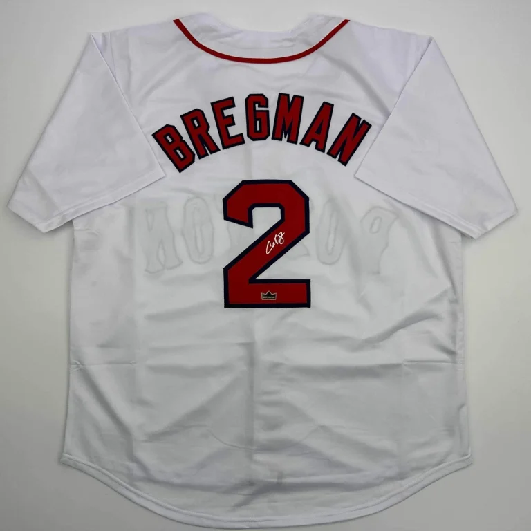 Facsimile Autographed Alex Bregman Boston White Reprint Jersey Size Men's XL