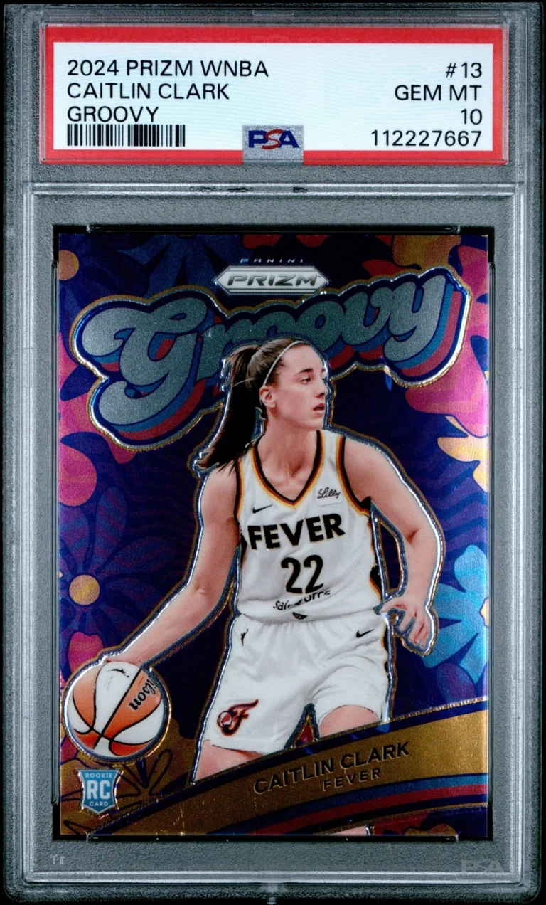 Graded 2024 Panini Prizm Caitlin Clark #13 Groovy Rookie Basketball Card PSA 10