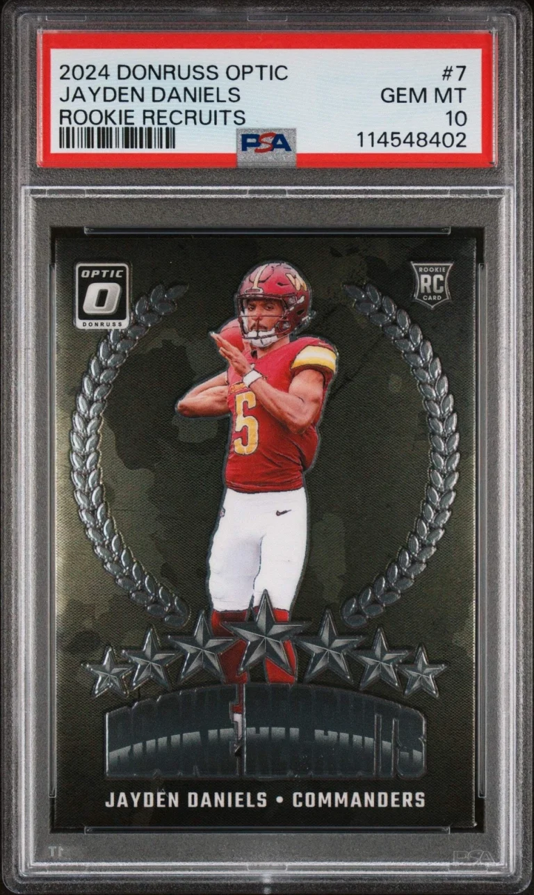 Graded 2024 Donruss Optic Jayden Daniels #7 Rookie Recruits Football Card PSA 10