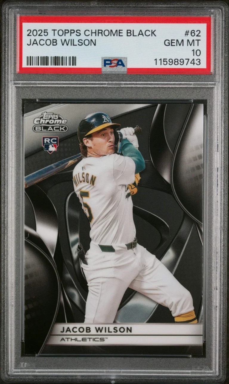 Graded 2025 Topps Chrome Black Jacob Wilson #62 Rookie RC Baseball Card PSA 10
