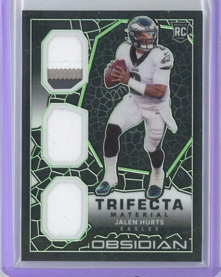 2020 Obsidian Trifecta Material Jalen Hurts #TM22 /50 Rookie Patch