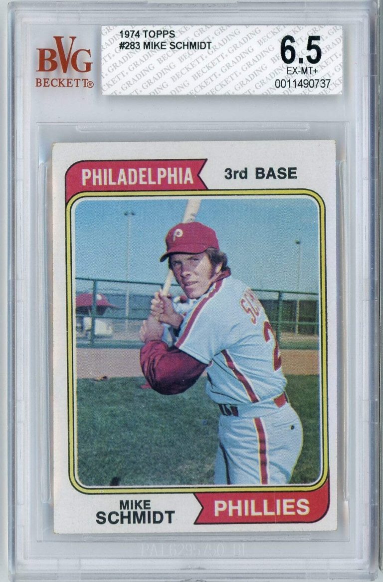 Graded 1974 Topps Mike Schmidt #283 2nd Year Baseball Card BGS 6.5 EX-MT+