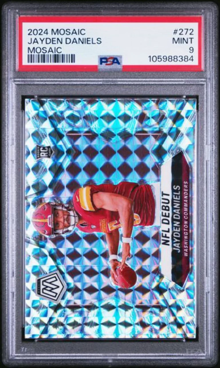 Graded 2024 Panini Mosaic Silver Mosaic Jayden Daniels #WSH RC Card PSA 9