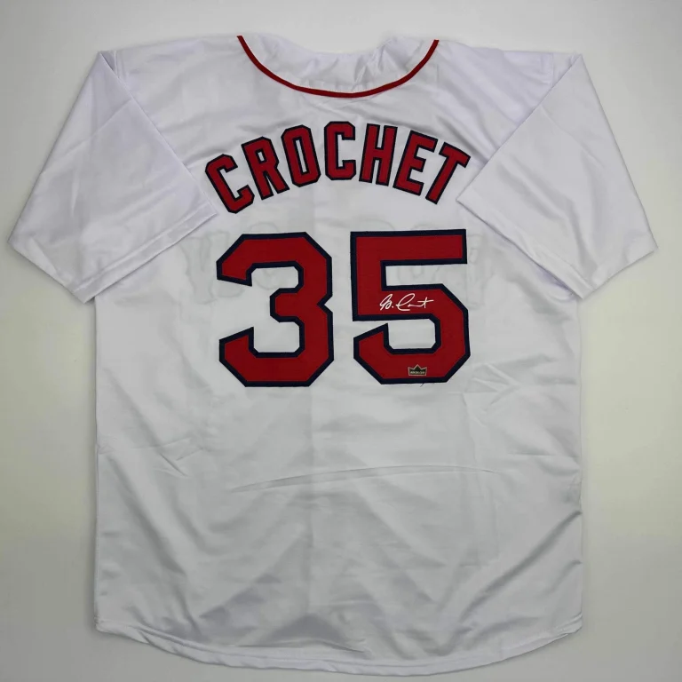 Facsimile Autographed Garrett Crochet Boston White Reprint Jersey Size Men's XL