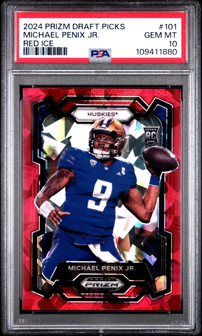 Graded 2024 Panini Prizm DP Michael Penix Jr #101 Red Ice Football Card PSA 10