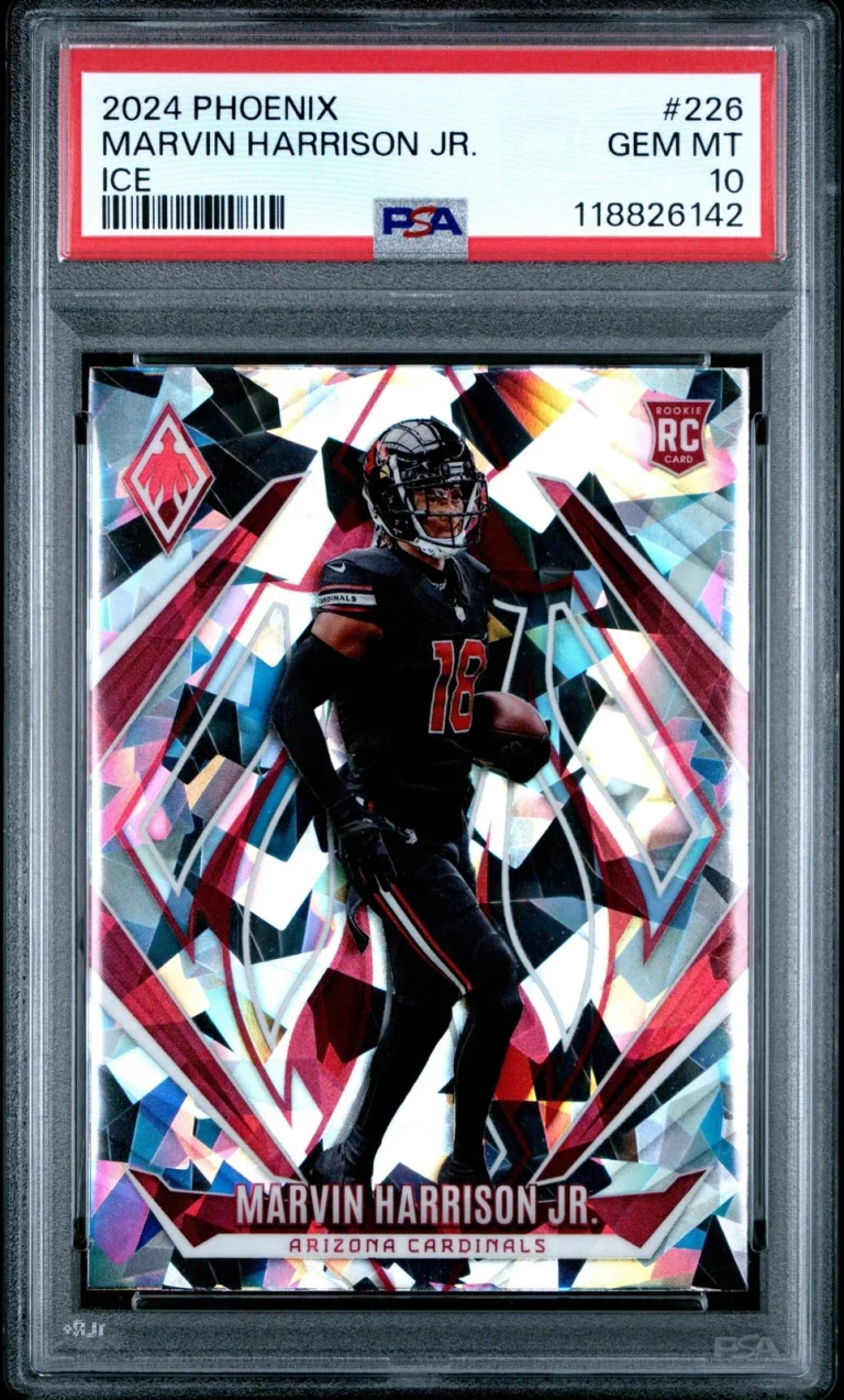 Graded 2024 Panini Phoenix Marvin Harrison Jr #226 Ice RC Football Card PSA 10