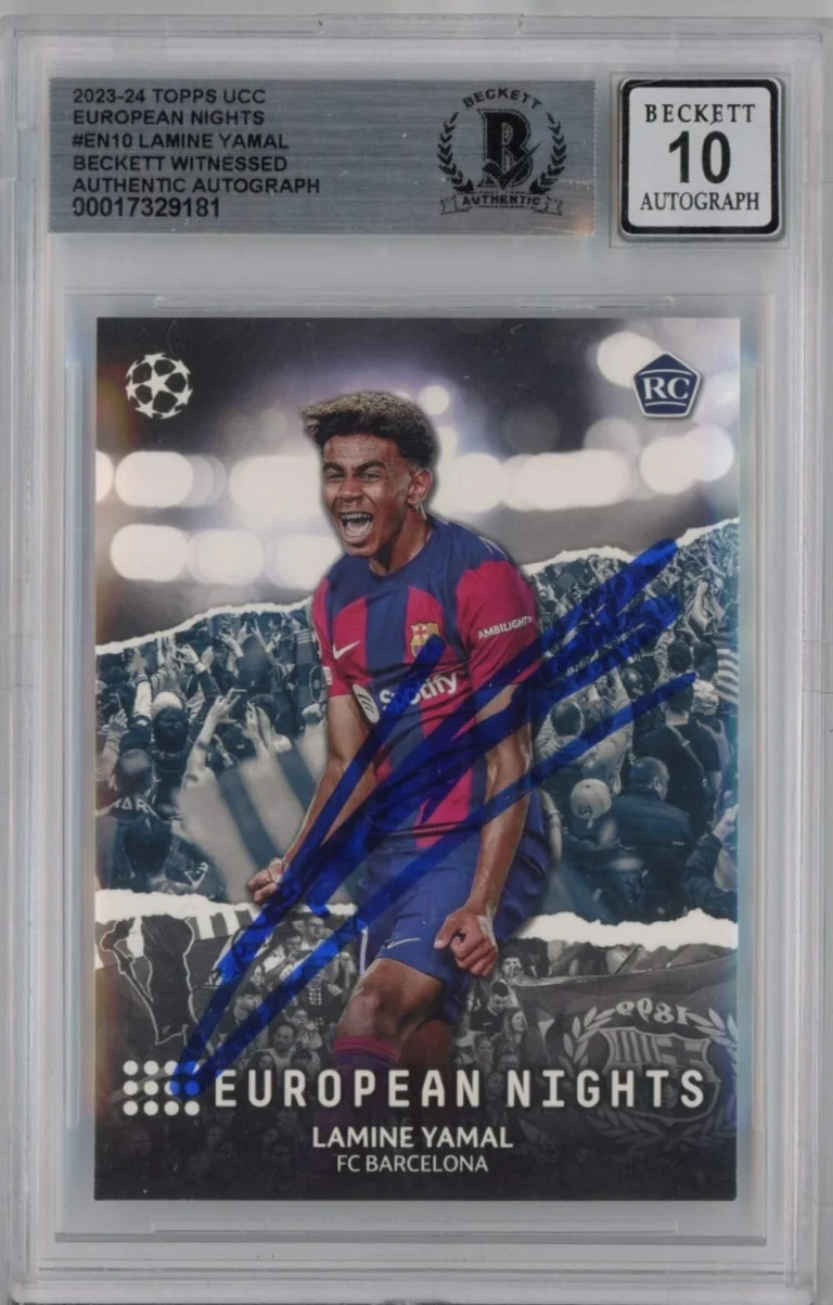 Graded 2023-24 Topps UCC Lamine Yamal #EN10 Rookie RC Card Beckett BGS Auto 10