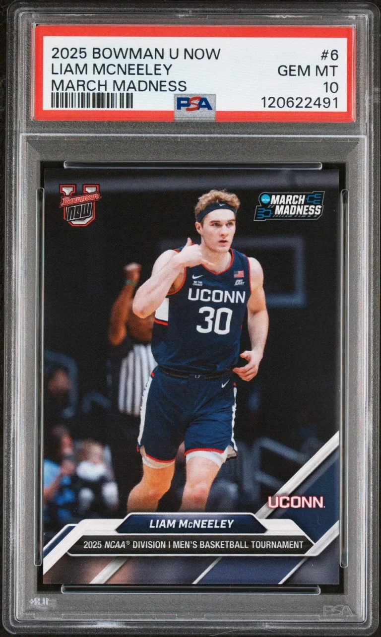Graded 2025 Bowman U Now Liam McNeeley #6 March Madness Basketball Card PSA 10