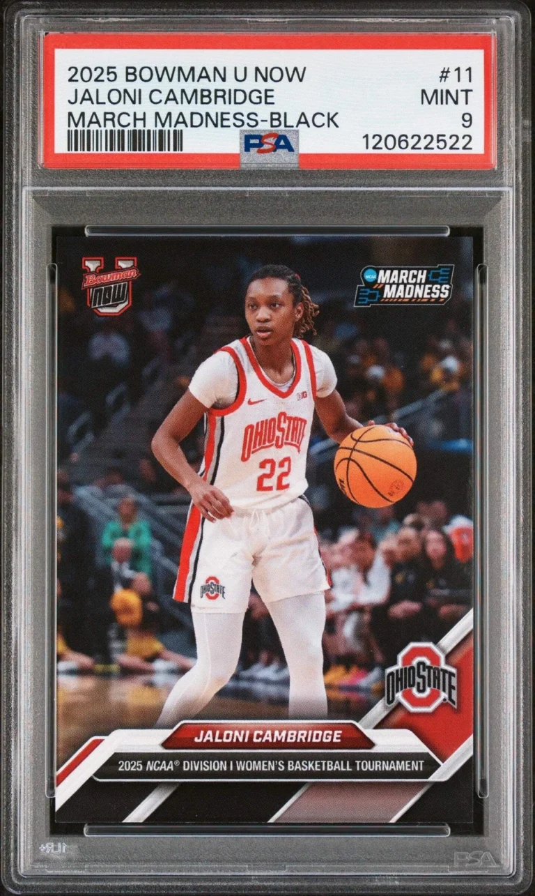 Graded 2025 Bowman U Now Jaloni Cambridge #11 Black RC Basketball Card PSA 9