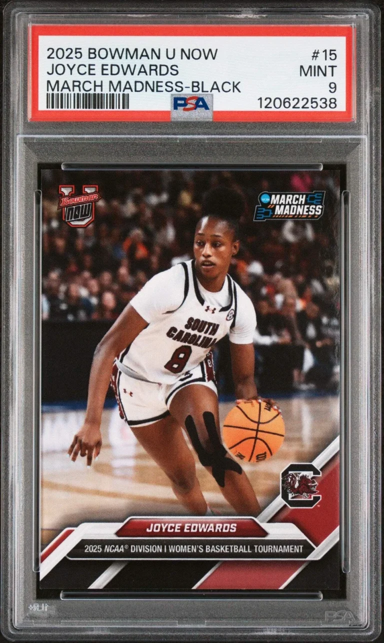 Graded 2025 Bowman U Now Joyce Edwards #15 Black RC Basketball Card PSA 9