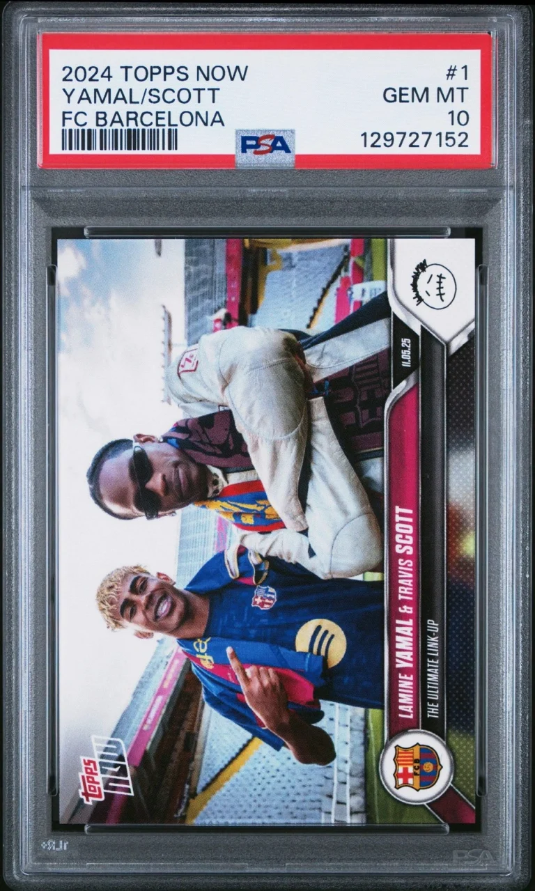 Graded 2024 Topps Now Lamine Yamal/Travis Scott #1 Barcelona Soccer Card PSA 10