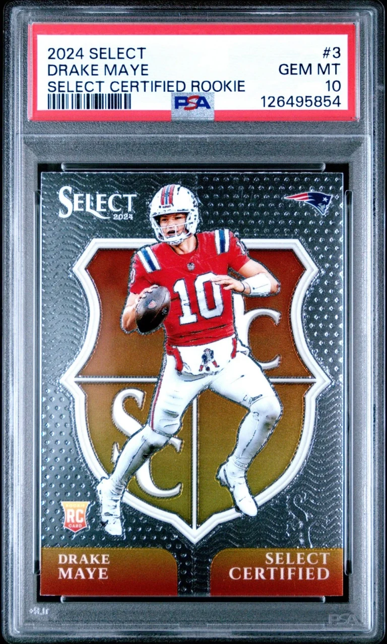 Graded 2024 Panini Select Drake Maye #3 Select Certified Rookie RC Card PSA 10