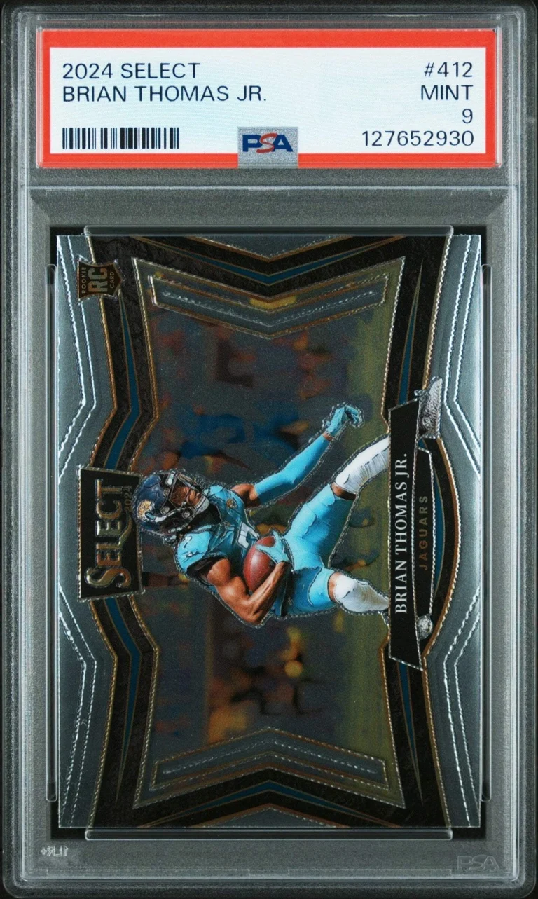 Graded 2024 Panini Select Brian Thomas Jr. #412 Rookie Football Card PSA 9 Mint