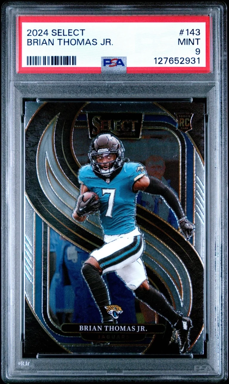 Graded 2024 Panini Select Brian Thomas Jr. #143 Rookie Football Card PSA 9 Mint