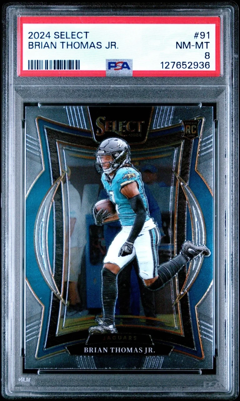 Graded 2024 Panini Select Brian Thomas Jr. #91 Rookie RC Card PSA 8 Near Mint