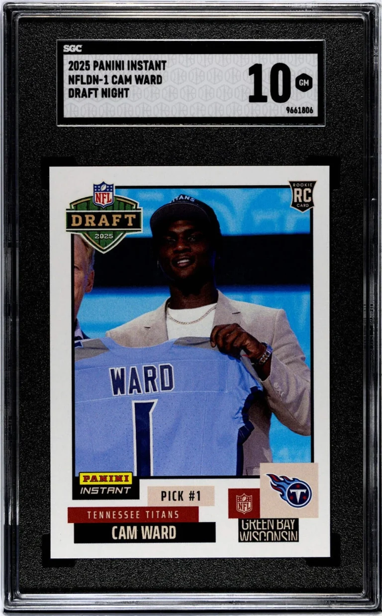 Graded 2025 Panini Instant Cam Ward #NFLDN1 NFL Draft Night Rookie Card SGC 10