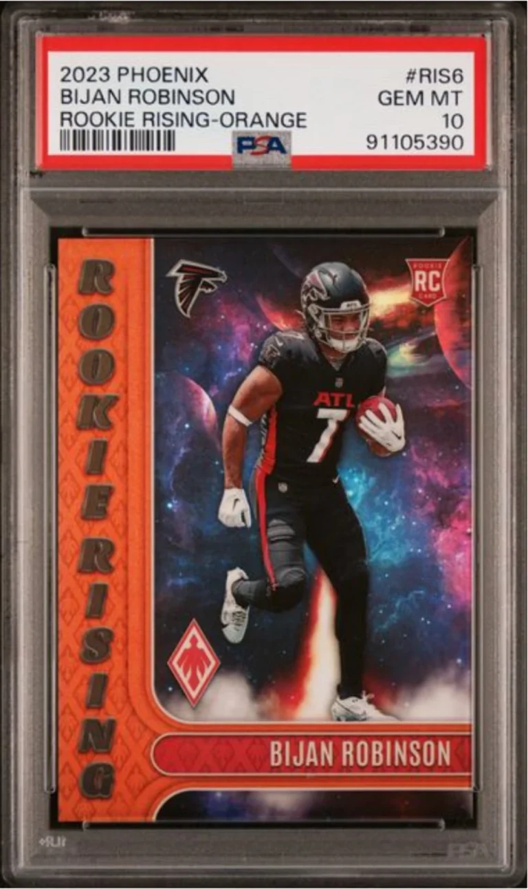 Graded 2023 Panini Phoenix Bijan Robinson #RIS6 Orange /99 Rookie Card PSA 10