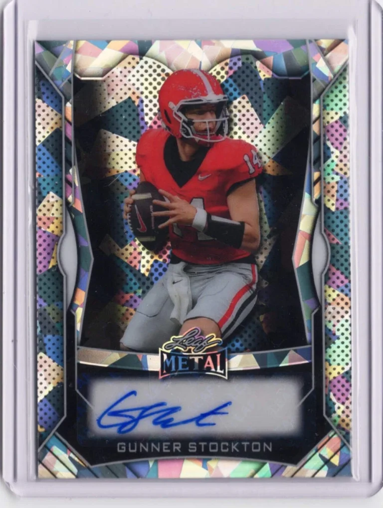 2025 Leaf Metal Gunner Stockton #MAGS1 Silver Ice Auto /49 Rookie Football Card