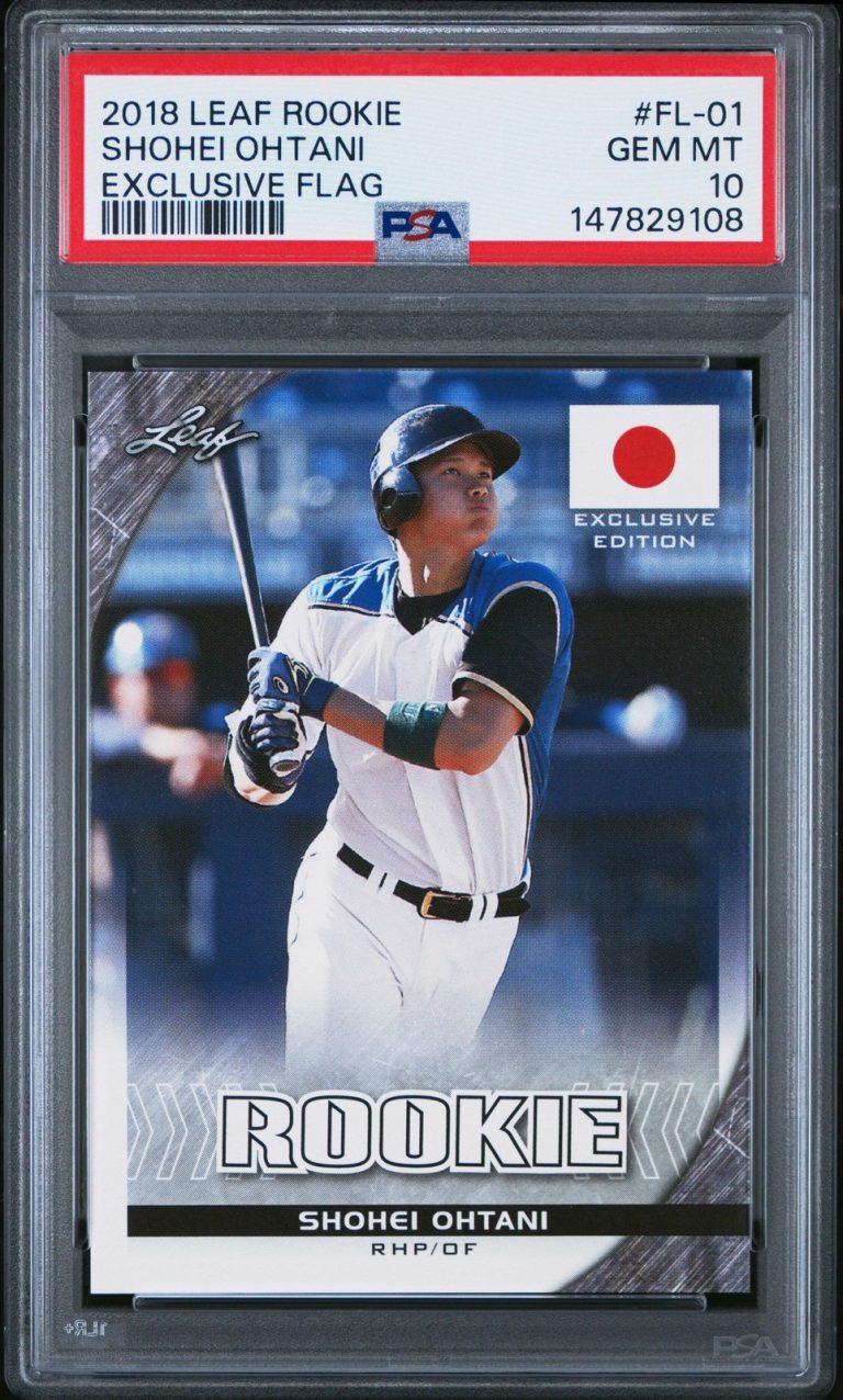 Graded 2018 Leaf Rookie Shohei Ohtani #FL-01 Exclusive Flag Rookie Card PSA 10