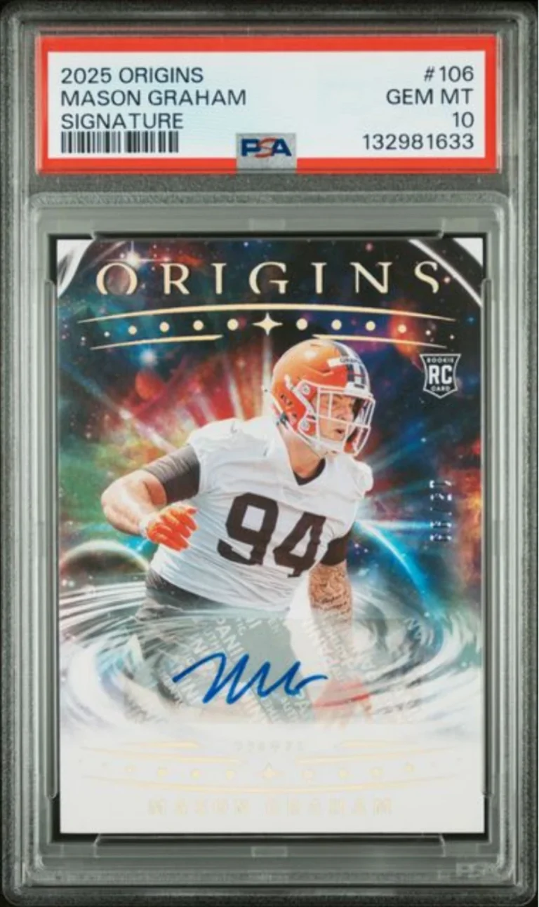 Graded 2025 Panini Origins Mason Graham #106 Signature /99 Rookie RC Card PSA 10