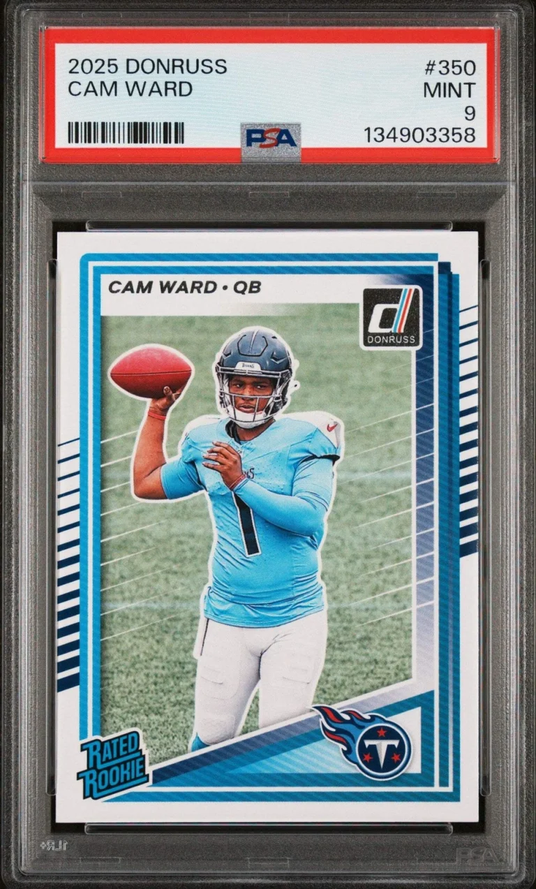 Graded 2025 Panini Donruss Cam Ward #350 Rookie RC Football Card PSA 9 Mint
